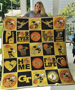Ncaa Georgia Tech Yellow Jackets Quilt Bedding Set Blanket Bedroom Decor for Fans