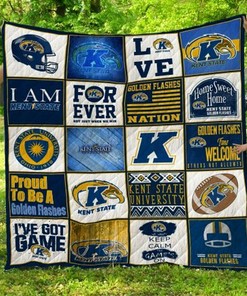 Ncaa Kent State Golden Flashes Quilt Bedding Set Blanket Bedroom Decor, Gifts for Family