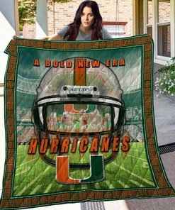 Ncaa Miami Hurricanes Personalized Quilt Bedding Set Perfect for Bedroom Decor and Family Gifts