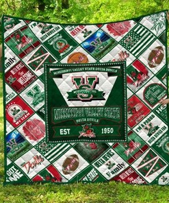 Ncaa Mississippi Valley State Delta Devils Quilt Bedding Set Blanket Bedroom Decor, Gifts for Family