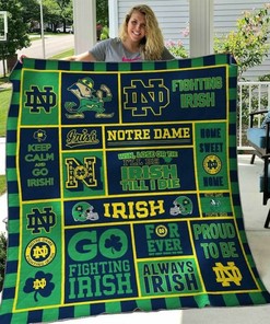 Ncaa Notre Dame Fighting Irish Quilt Bedding Set Blanket Bedroom Decor for Fans
