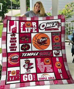 Ncaa Temple Owls Quilt Bedding Set Blanket for Personalized Home Decor and Family Gifts
