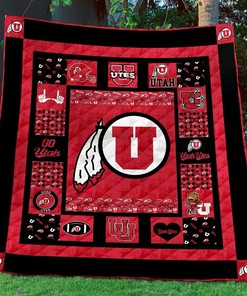 Ncaa Utah Utes Quilt Blanket Bedding Set, Great for Bedroom Decoration and Family Gifts