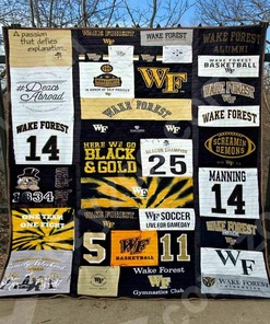 Ncaa Wake Forest Demon Deacons Quilt Bedding Set Blanket Bedroom Decor Gifts for Fans