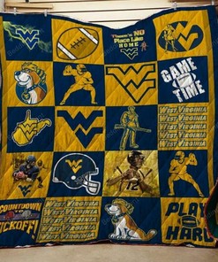 Ncaa West Virginia Mountaineers Quilt Bedding Set Blanket Bedroom Decor, Gifts for Family