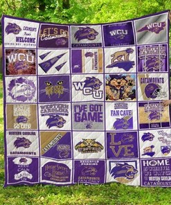 Ncaa Western Carolina Catamounts Quilt Bedding Set Blanket Bedroom Decor, Gifts for Family