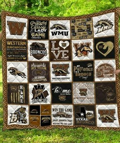 Ncaa Western Michigan Broncos Quilt Bedding Set Blanket Bedroom Decor, Gifts for Family