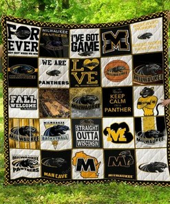 Ncaa Wisconsin-Milwaukee Panthers Quilt Bedding Set Blanket Bedroom Decor for Fans