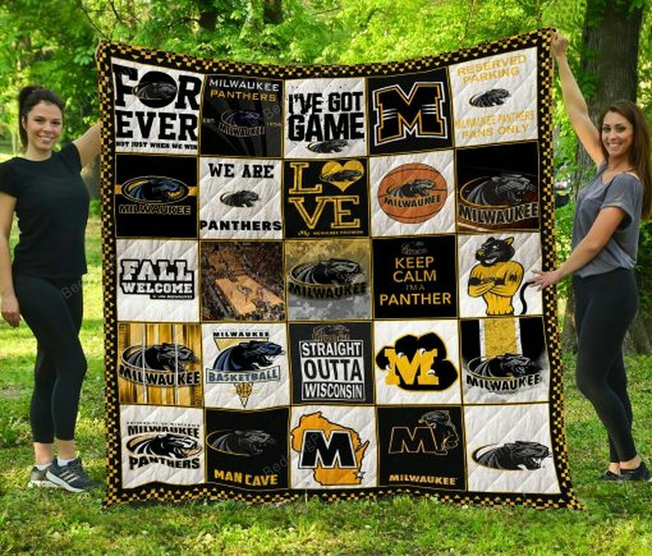 Ncaa Wisconsin-Milwaukee Panthers Quilt Bedding Set Blanket Bedroom Decor for Fans