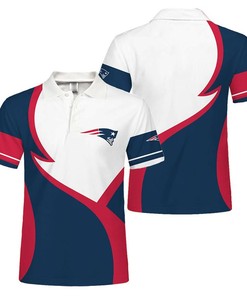New England Patriots Button Up Polo Shirt