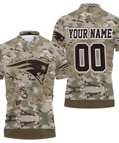 New England Patriots Camouflage Veteran 3D Personalized Polo Shirt