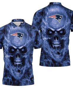 New England Patriots Nfl Fans Skull Polo Shirt