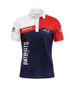 New England Patriots Women's Button Up Polo Shirt