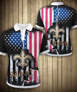 New Orleans Saints American Flag Polo Shirt