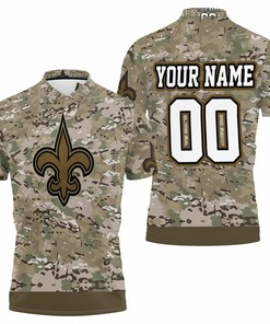 New Orleans Saints Camouflage Veteran 3D Personalized Polo Shirt