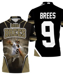 New Orleans Saints Drew Brees Background Polo Shirt