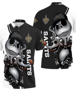 New Orleans Saints Jack Skellington And Zero Polo Shirt