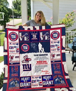 New York Giants To My Daughter Love Dad Quilt Bedding Set Bedroom Decor, Gifts for Family