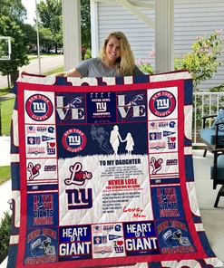 New York Giants To My Daughter Love Mom Quilt Bedding Set Bedroom Decor, Gifts for Family