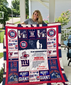 New York Giants To My Granddaughter Love Grandmom Quilt Bedding Set Bedroom Decor, Gifts for Family