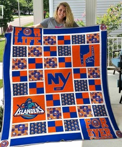 New York Islanders Ver1 Personalized Quilt Bed Set Blanket- Great for Bedroom Decor and Family Gifts