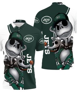 New York Jets Jack Skellington And Zero Polo Shirt
