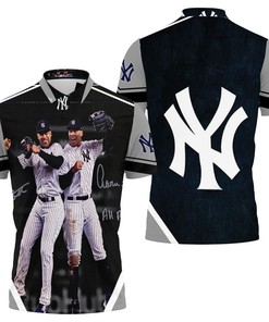 New York Yankees Aaron Judge All Rise And Giancarlo Stanton Jumping Polo Shirt