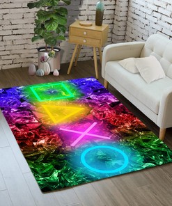 Non-Slip Game Controller Gamepad Pattern Modern Area Rug - Boys Rugs Doormats Gamer Carpets