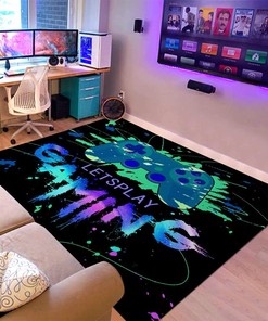 Non-Slip Game Rug for Teen Boys and Gamer Bedroom - Controller Player Home Decor Sofa Floor Mat