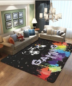 Non-Slip Gamer Decor Doormats with Printed Game Gamepad Carpets for Boys Bedroom