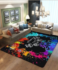 Non-Slip Gamer Rugs for Boys Bedroom with Gamepad and Controller Design