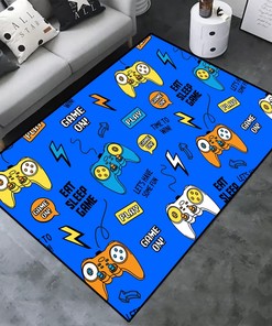 Non-Slip Gaming Rug for Bedroom - Crystal Polyester Mat with Personalization