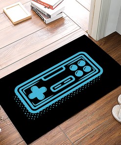 Non-Slip Video Game Indoor Doormat Bath Rug with Blue Gamepad Controller Design, Home Decor for Kitchen Bedroom