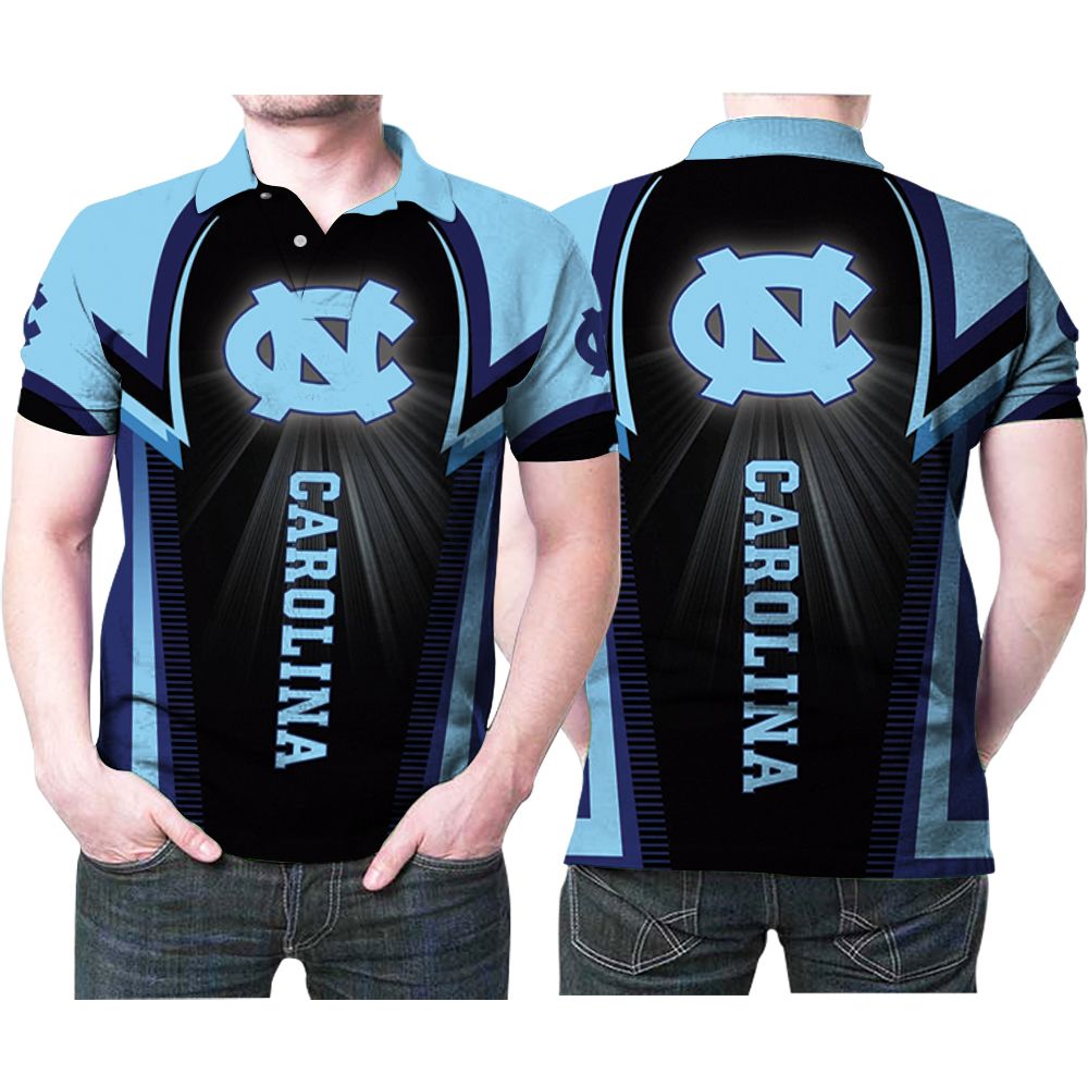 North Carolina Tar Heels Bright Light Logo 3D Printed Gift For North Carolina Tar Heels Fan Polo