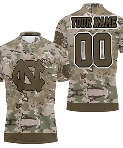North Carolina Tar Heels Camouflage Veteran 3D Personalized Polo