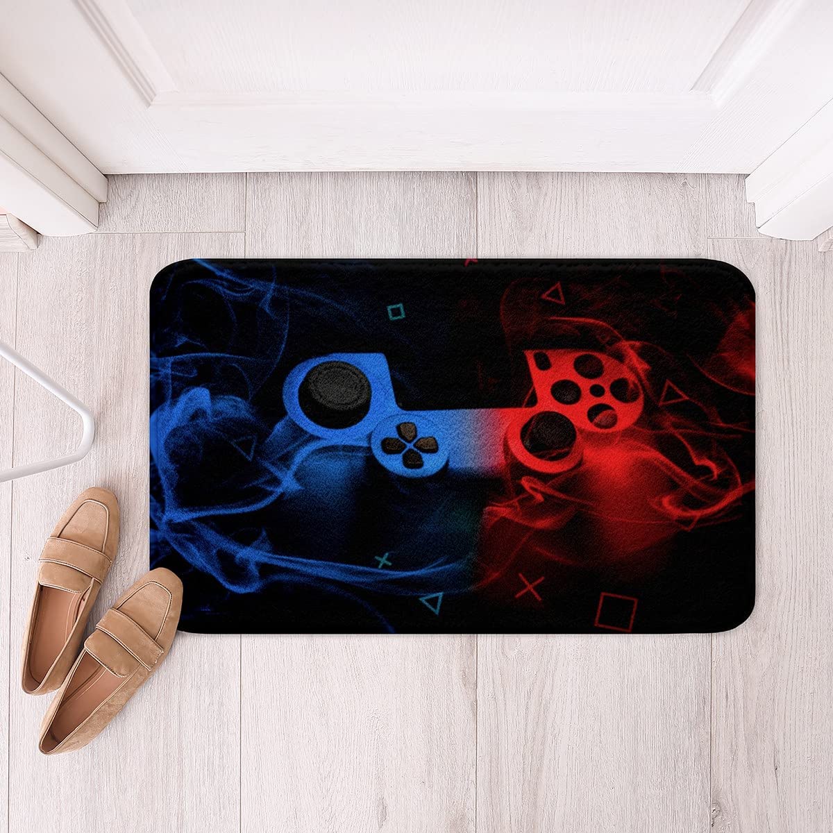 Nostalgic Gaming PC Door Mat for Boys Room, Gamepad Area Rug with Game Joysticks Bedroom Rug and Video Games Kitchen Mat - Image 2