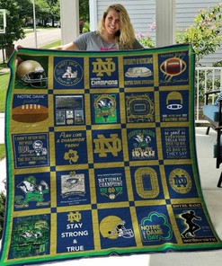Notre Dame Fighting Irish Quilt Bedding Set Blanket Bedroom Decor for Fans
