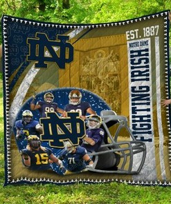 Notre Dame Fighting Irish Quilt Bedding Set Blanket Bedroom Decor for NCAA Fans