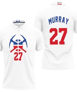 Nuggets Jamal Murray 2020-21 Earned Edition White Jersey Inspired Polo Shirt