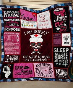 Nurse Is Sleeping Personalized Quilt Bedding Set for Home Decor and Picnics, Great Gifts for Family