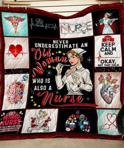 Nurse Old Woman Who Is Also A Nurse Quilt Bedding Set Blanket Gift For Nurse