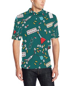 Nurse Pattern Print Design Men Polo Shirt