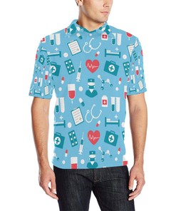 Nurse Pattern Print Design Men Polo Shirt Gift