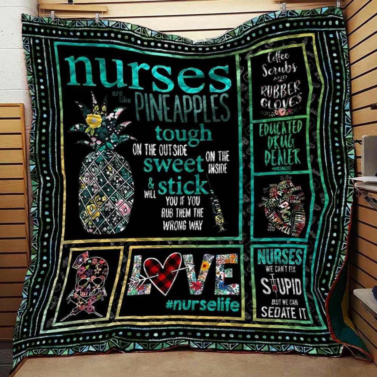 Nurse Quote Blanket Quilt Bedding Set - Personalized Bedroom Decor for Home Decoration and Gifts for Family