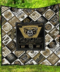 Oakland Golden Grizzlies Quilt Bedding Set Blanket - Perfect for Bedroom Decor and Family Gifts