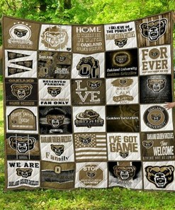 Oakland Golden Grizzlies Quilt Bedding Set - Great for Bedroom Decoration and Family Gifts