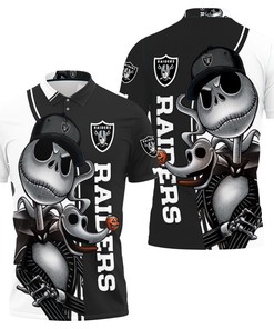 Oakland Raiders Jack Skellington And Zero Polo Shirt