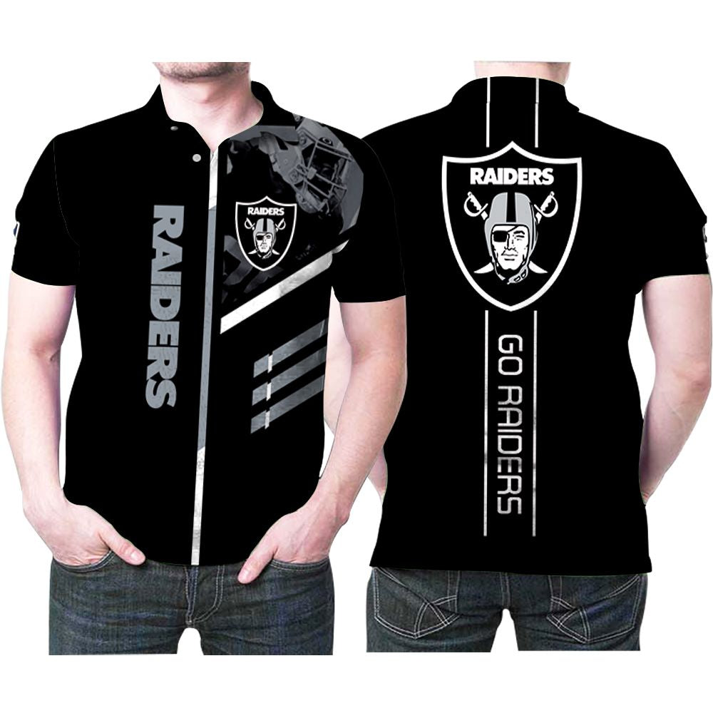 Oakland Raiders Logo Go Raiders Nfl 3D Printed Gift For Oakland Raiders Fan Polo Shirt