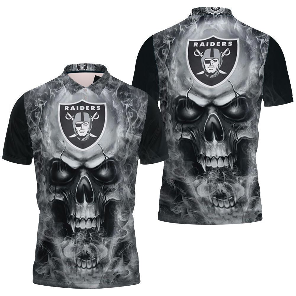 Oakland Raiders Skull 3D Polo Shirt