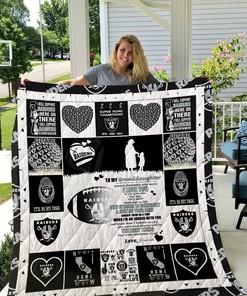 Oakland Raiders To My Granddaughter Love Grandmom Quilt Bedding Set Bedroom Decor, Gifts for Family